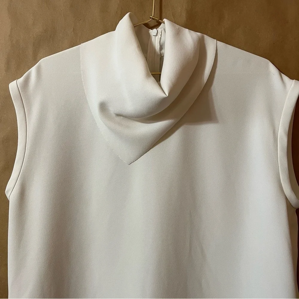 IRO Astrid High Neck Handkerchief Neck Boxy Blouse Oversized Popover Top Size 6 - Picture 4 of 13
